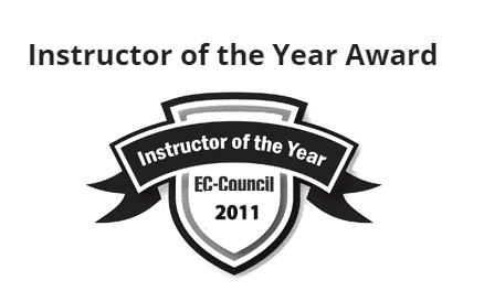 Global Instructor of the Year by EC-Council 2 Global Instructor of the Year by EC-Council