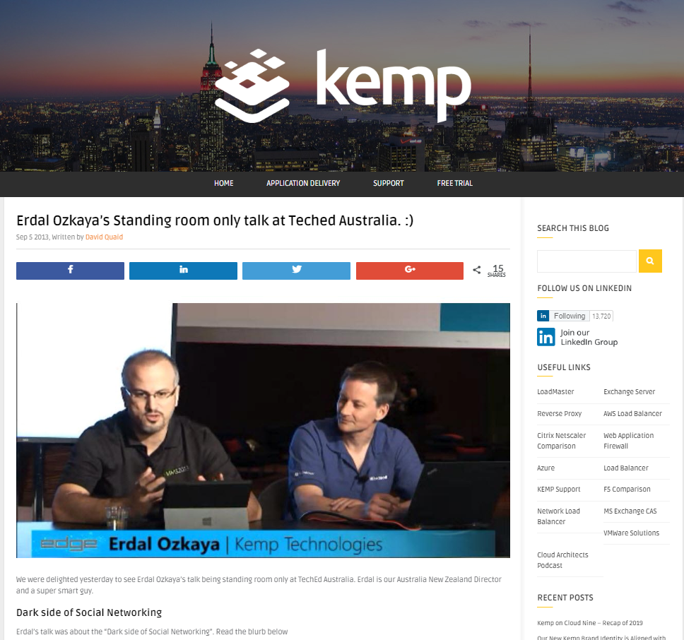 Thank you Kemp Technologies